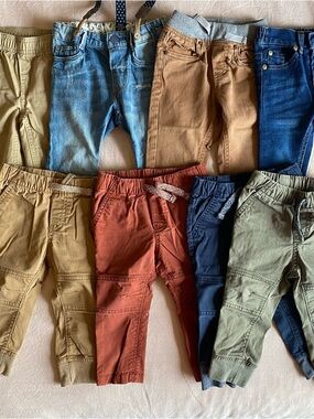 Cat & Jack Boy Pant Bottoms Bundle - 18M Baby, Toddler. Joggers. Jeans. 8 pairs!